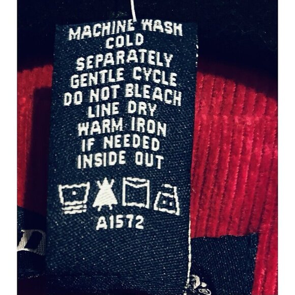 Denim and Co Blazer Womens Large Red Corduroy One Button Pockets Holiday Preppy - Picture 5 of 5